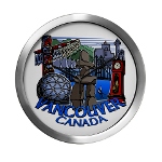 Vancouver BC Souvenir Wall Clock