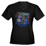 Vancouver Souvenir Women's V-neck T-Shirt Vancouver Vancouver Inukshuk Souvenir T-shirts for Women, Vancouver Canada Souvenir Gifts Shop Online Vancouver Souvenir Ladies & Girls Shirts.