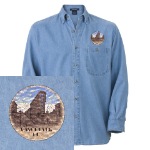 Embroidered Vancouver Souvenir Shirts Cool Landmark, Inukshuk & Totem Polo Vancouver Canada Souvenir Denim Shirts