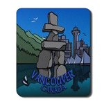 Vancouver Canada Mousepad Vancouver Inukshuk Vancouver Canada Souvenir Mousepads & Gifts for Home & Office