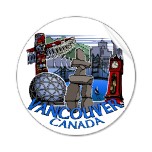 Vancouver Souvenir Stickers Inukshuk Totem Pole Steam Clock Gastown,Vancouver Landmark Souvenirs & Gifts
