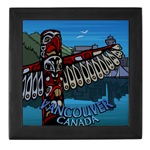 Vancouver Souvenir Wooden Tile Box Vancouver BC Vancouver Totem Pole Art Souvenirs & Vancouver Gifts for Home & Office