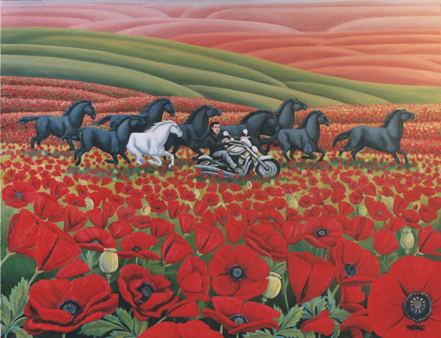 oil paintings of horses. horses amp; flowers painting. Oil