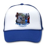 Vancouver Souvenir Trucker Cap Vancouver Caps & Hats for Men, Women, Boys & Girls Cool Vancouver Canada Souvenir Caps Art & Design by Canadian Artist Designer Kim Hunter See www.kimhunter.ca for many more Vancouver Caps & Hats Online. 