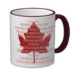 Canada Souvenir Coffee Cup Canadian Maple Leaf Art Mug  / Cups & Canada Souvenir Glasses