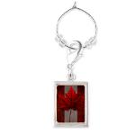 Canada souvenir wine charms collections includes heart charms, oval, circle, square, rectangle and teardrop wineglass charms featuring Kim's Canada keepsake
