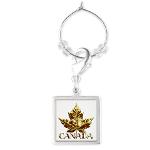 Canada souvenir wine charms collections includes heart charms, oval, circle, square, rectangle and teardrop wineglass charms featuring Kim's Canada keepsake