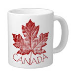 customizable Canada souvenir beer mugs, glasses, travel mugs, Canada flasks and your name here Canadian jumbo coffee cups water bottles personalized Canada souvenir drinkware collection