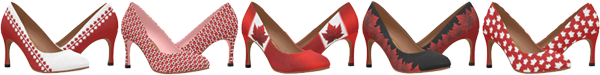 Canada High Heel Shoes Stylish Canada Maple Leaf Pumps and Canada Flag High Heel Shoes Beautiful Autumn Leaves Print High Heel Shoes by Canadian Artist Designer Kim Hunter. See www.kimhunter.ca for much more art, design, prints, gifts and personalized Canada souvenirs online.