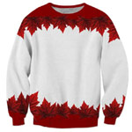 Canada Flag Sweatshirts Cool All-Over-Print Canada Souvenir Sweatshirts Canadian Maple Leaf Souvenir Shirts for Men Women & Kids 