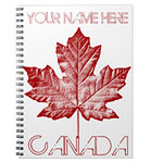 Personalized Canada souvenir journals notebooks sketchpads diaries and logbooks collection.