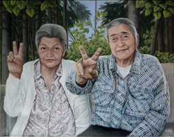 Custom painting of elders painting from multiple photos oil on canvas 