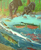 Wildlife Mural Hyde Creek Wall Mural Port Coquitlam BC Landscape / Wildlife Mural Painting by Vancouver Artist Muralist Kim Hunter