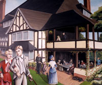 Historical House painting, centennial artwork, Brock House paintng by artist / painter Kim Hunter / INDIGO 