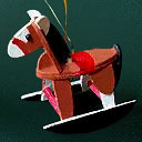 Handmade Wooden Christmas Decorations Traditional Wooden Handcrafted Rocking Horse Christmas Ornaments Decorations