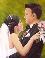 Painted Wedding Portraits from Photographs Custom Formal Painted Portraits 