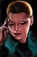 art deco paintng Greta Garbo acrylic painting portait click on Image for detail