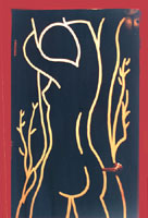 Matisse Mural Vancouver BC black and white images for the bathroom Doors of Diablo's Restaurant on Richards St. in Vancouver BC