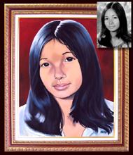 Painted Portrait from photos, artist Kim Hunter / INDIGO - Painted Portraits - Portrait in Oil on Canvas, watercolours, acrylic,portraiture artist,  by Vancouver Canadian Artist 