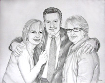 pencil portrait Drawing Pencil portraits from photographs sisters and brother family portrait sketch by Vancouver Artist / Designer INDIGO aka Kim Hunter