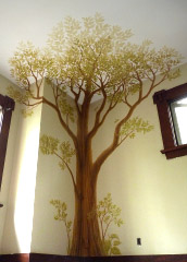 Tree Mural Child's Bedroom Mural indoor wall mural painting Vancouver Canada muralist Kim Hunter