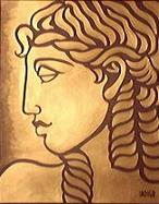 portrait alexandre the great in gold painting original art by artist Kim Hunter / INDIGO