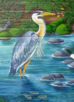 Wildlife Mural Hyde Creek Wall Mural Port Coquitlam BC Landscape / Wildlife Mural Painting by Vancouver Artist Muralist Kim Hunter