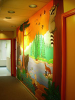 Wildlife Wall Mural Childrens Wall Mural BC Landscape & Wiildlife Painting / Mural Large Wall Painting by Canadian Artist / Vancouver BC Muralist Kim Hunter / Indigo