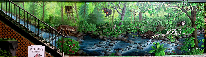 Wildlife Canadian  Landscape Painting Mural Artist Vancovuer BC Hyde Creek Mural Artist Kim Hunter