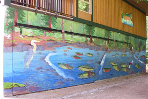 Wildlife Mural Hyde Creek Wall Mural Port Coquitlam BC Landscape / Wildlife Mural Painting by Vancouver Artist Muralist Kim Hunter