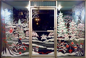 Christmas Window Painting Vancouver Canada