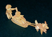 Arctic Sled w. Kids & Dog Handmade Wooden Christmas Decorations  Traditional Wooden Handcrafted Kids with Sled Arctic Christmas Ornaments Decorations