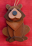 Handmade Wooden Christmas Decoration Wood Handcrafted Christmas Ornaments West Coast Canadian Wildlife Series Brown Bear