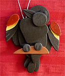 Handmade Wooden Christmas Decoration Wood Handcrafted Christmas Ornaments West Coast Wildlife Series Red Wing Black Bird  