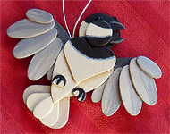Handmade Wooden Christmas Decoration Wood Handcrafted Christmas Ornaments West Coast Wildlife Series Chickadee Songbirds