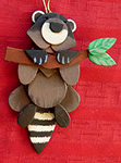 Handmade Wooden Christmas Decoration Wood Handcrafted Christmas Ornaments West Coast Canadian Wildlife Series Raccoon