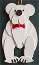 Polar Bear Handmade Wooden Christmas Decorations / Traditional Wooden Handcrafted Bear Christmas Ornaments / Decorations