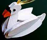 Handmade Wooden Swan Christmas Decorations / Traditional Wooden Handcrafted Swan Christmas Ornaments