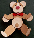 Teddy Bear Handmade Wooden Christmas Decorations / Traditional Handcrafted Christmas Ornaments Decorations Teddy Bear Handmade Wooden Christmas Decoration