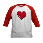 Valentine's Kids Baseball Jersey Love Red Heart