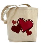 Love Hearts Art Tote Bag for I Love You Gifts 