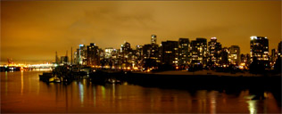 Winter in the City Vancouver Night Cityscape Photo Photograph