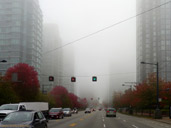 Cityscape Autumn Fog Photograph Vancouver Canada 