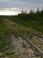 Railway Tracks Canadian Arctic Landscape Photo