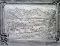 Alberta Canada Foothills landscape pencl sketch 8
