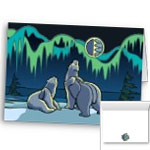 Kid's Arctic Art Cards Bear Art Card Blank Canadian Arctic Wildlife Art Greeting Cards 