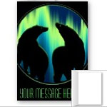 Northern Lights Bears Custom Greetingcards Bear Art Cards Blank or Personalized Cards