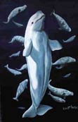 Beluga whales oil painting  wildlife Beluga Whales Oil Painting wildlife painting Canadian Artist Kim Hunter / Indigo Commissioned paintings welcome!