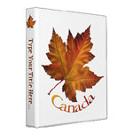 Autumn Maple Leaf Canada Souvenir Binders 