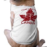 Canada Flag Dog T-shirts Souvenir Canada Pet T-shirts 